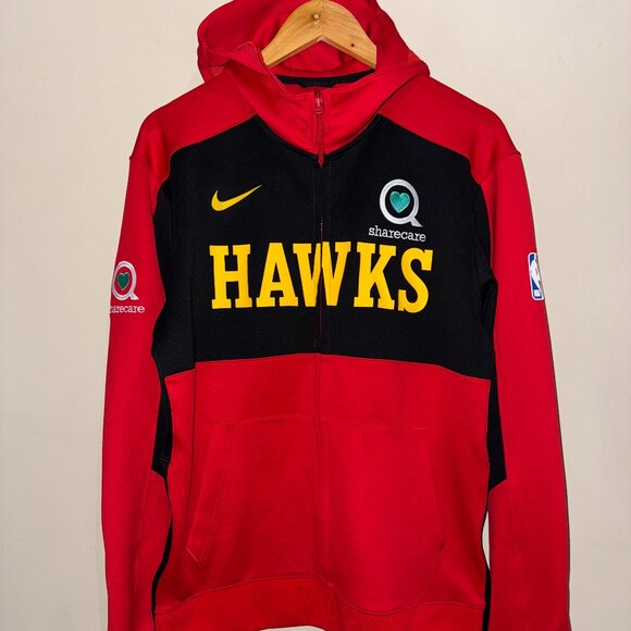Nike NBA Atlanta Hawks Team Issue PE Therma Flex Showtime Red Hoodie Mens NEW - Picture 1 of 10